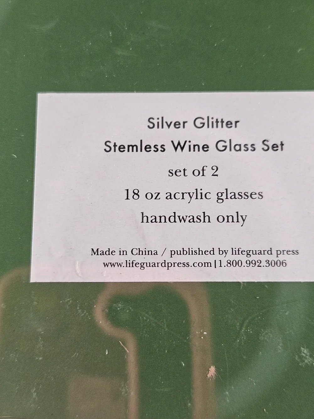 kate spade Silver Glitter Clear Wine Glass Set Of Two 18 Oz Acrylic Glass